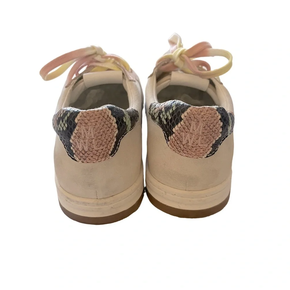 MADEWELL Court Low-Top laced Suede Sneakers with Pink accents. Size 7